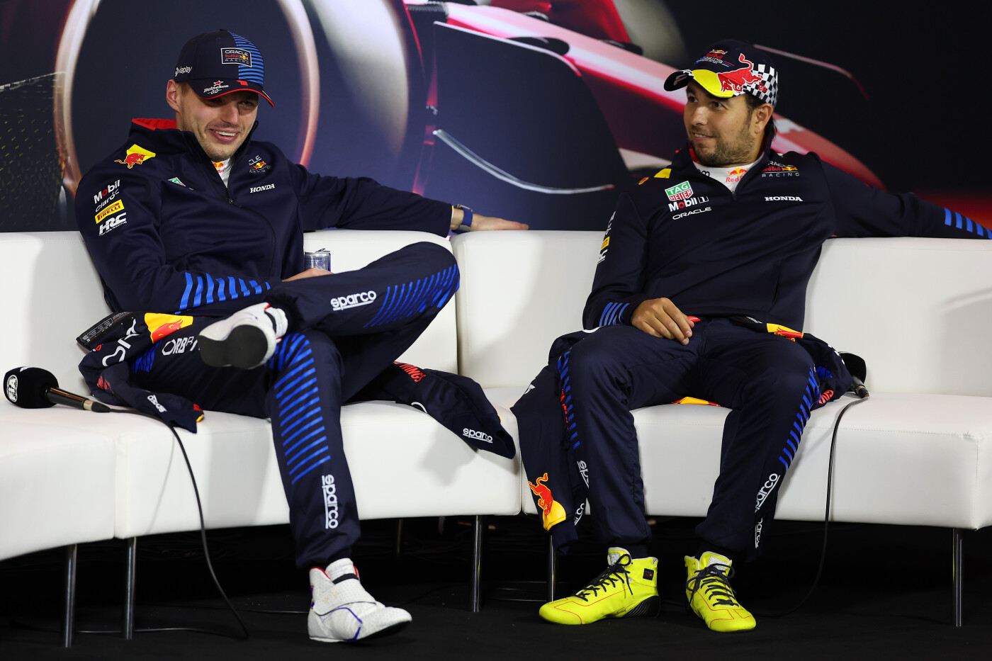 Verstappen en Pérez persconferentie