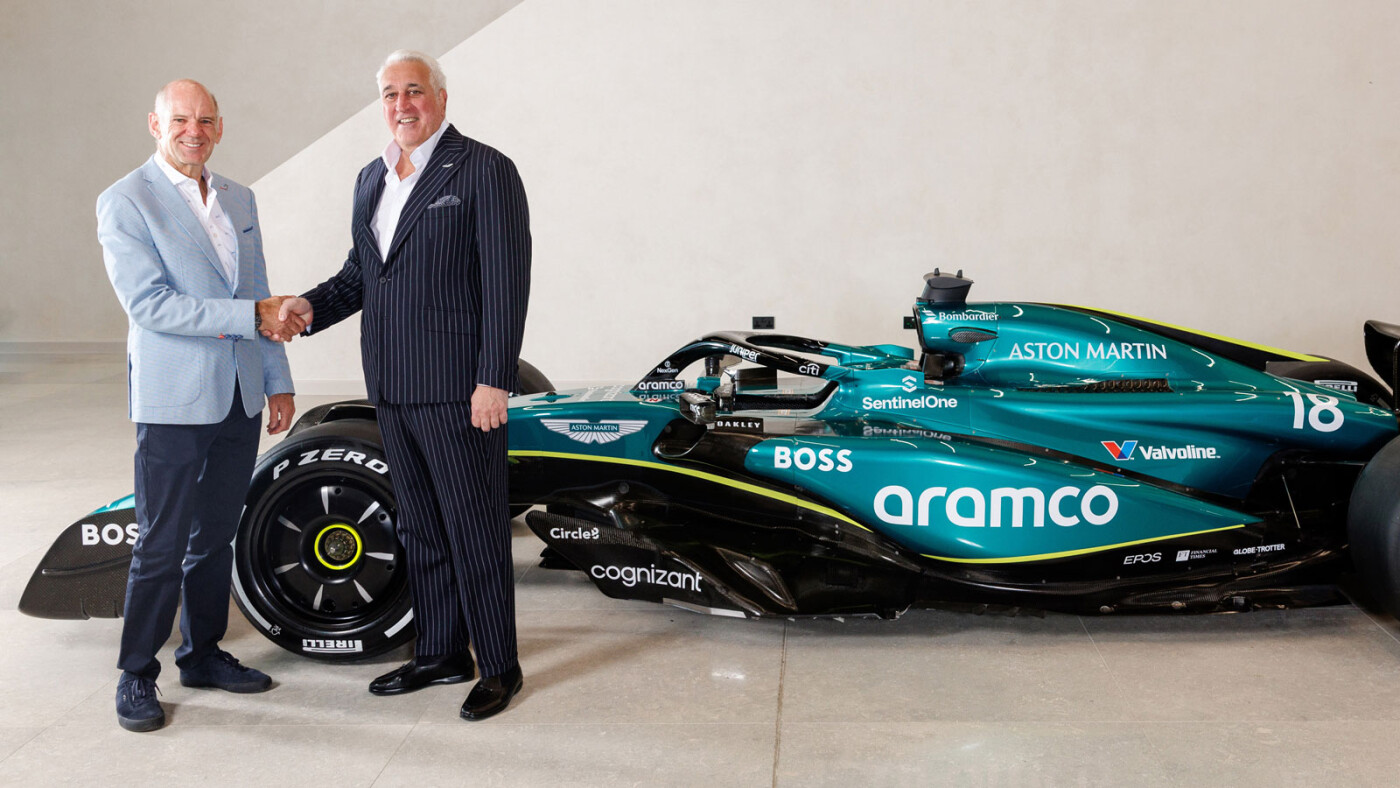 Adrian Newey en Lawrence Stroll Aston Martin 2025