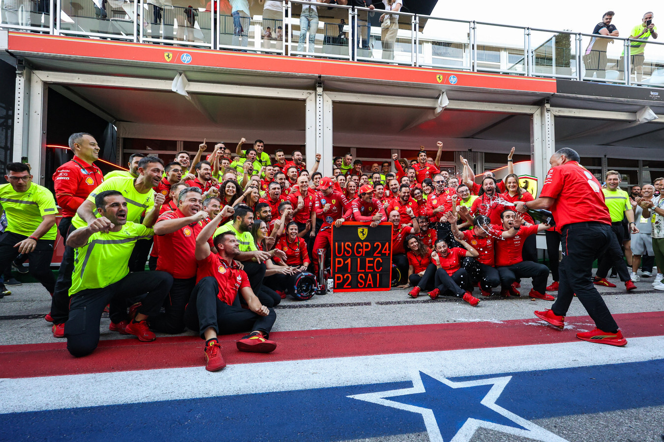 Ferrari wint de F1 Grand Prix van Amerika in 2024