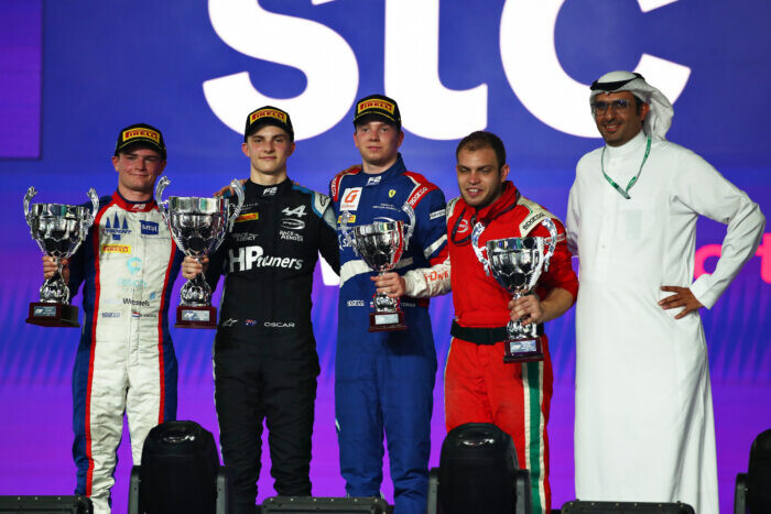 Oscar Piastri / Prema / Formule 2 / Jeddah / Saoedi-ArabiÃ« / Bent Viscaal / Trident / Robert Shwartzman