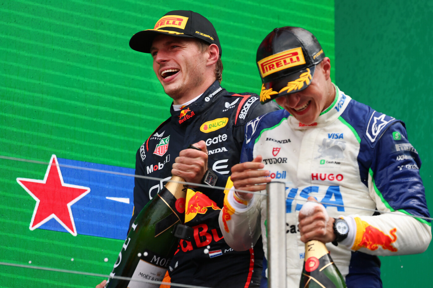 Verstappen Hadjar podium Zandvoort