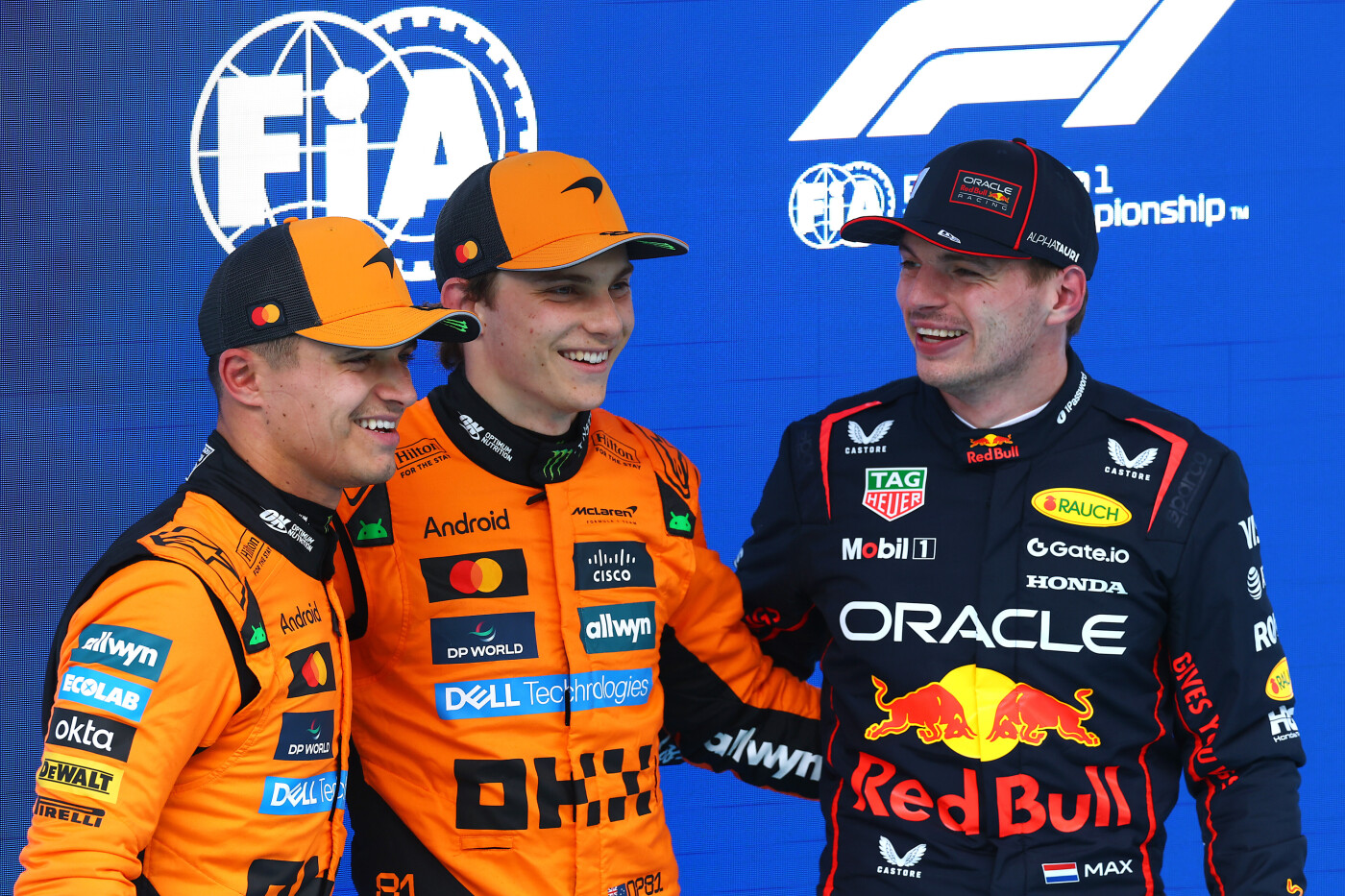 Max Verstappen, Lando Norris en Oscar Piastri - GP Monaco 2025