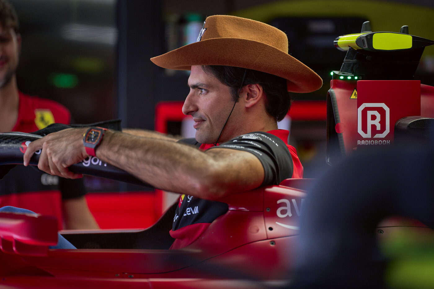 Carlos Sainz cowboyhoed Amerika 2022