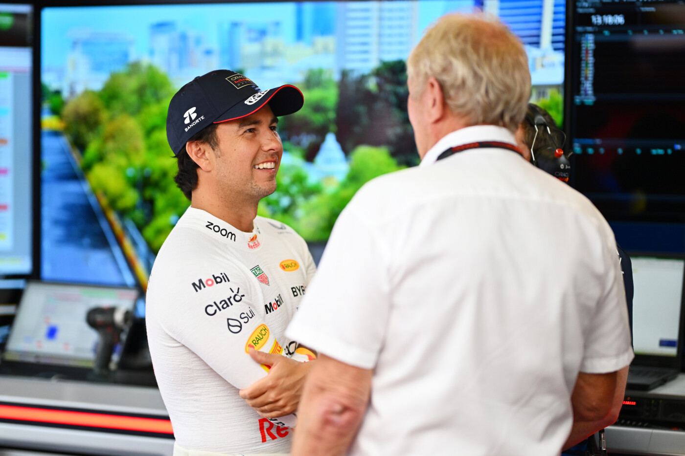 Sergio Perez en Helmut Marko