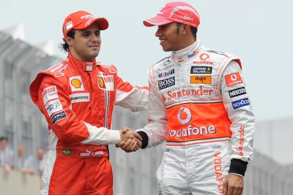 Felipe Massa en Lewis Hamilton