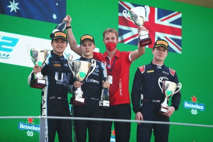Oscar Piastri / Guanyu Zhou / Dan Ticktum / Formule 2 / ItaliÃ« / Monza / 2021
