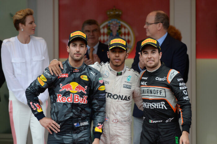 Daniel Ricciardo / Lewis Hamilton / Sergio PÃ©rez / Pirelli / Monaco / 2016