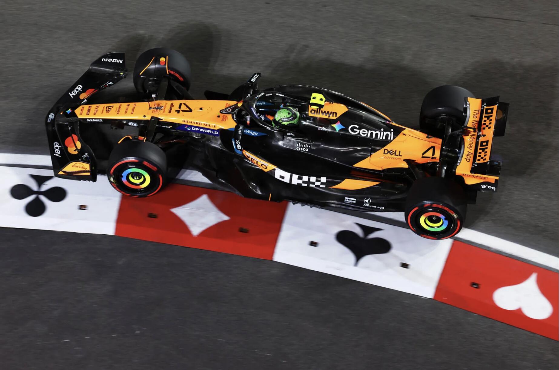 Lando Norris op baan Las Vegas 2025