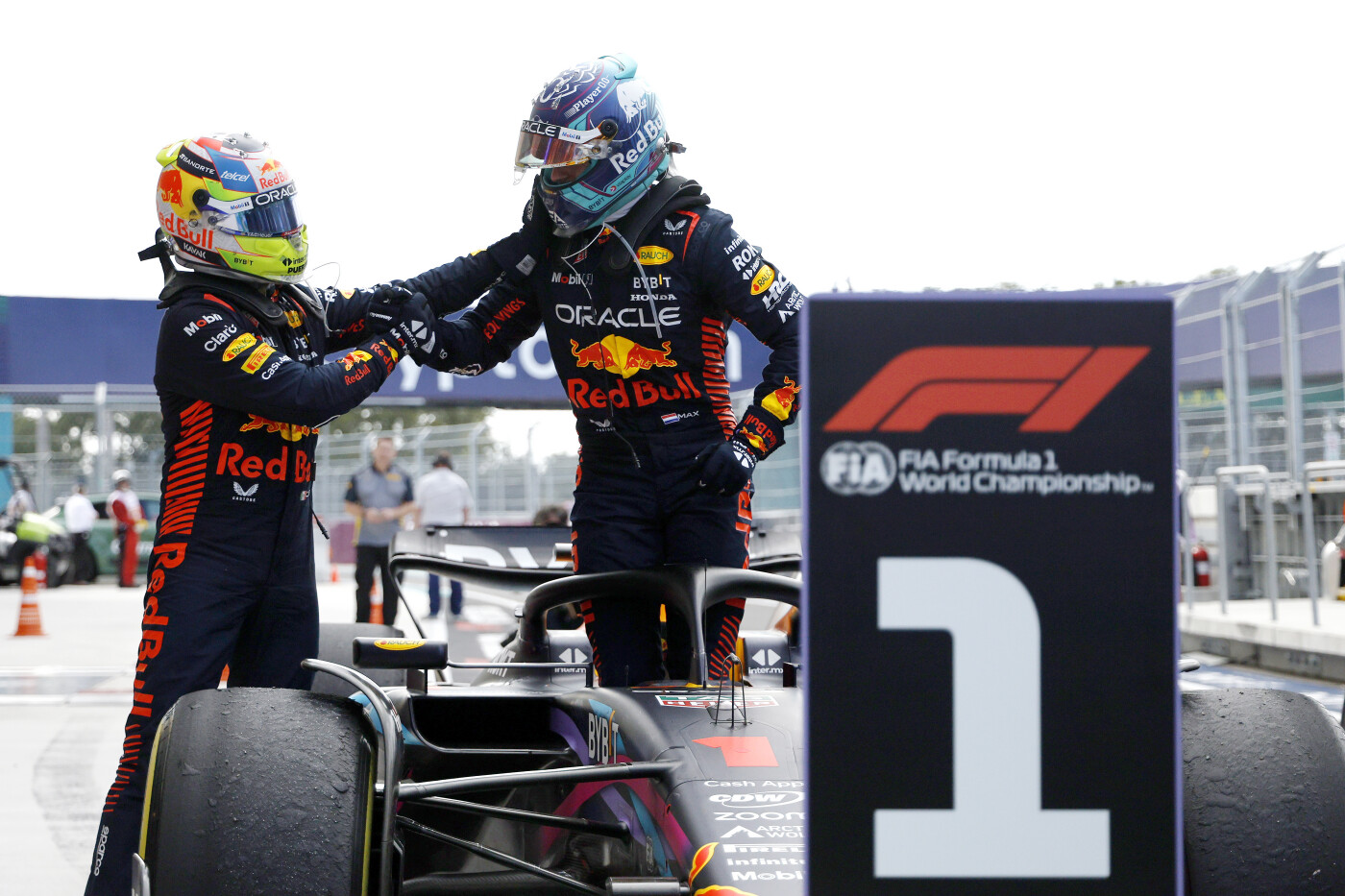 Verstappen en Pérez in Miami