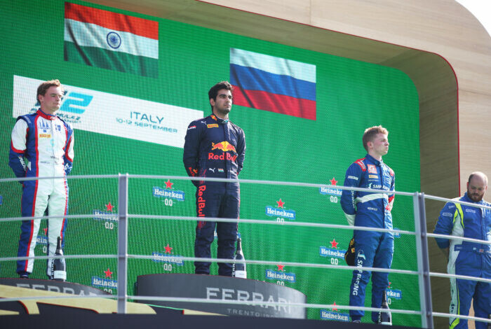 Jehan Daruvala / Bent Viscaal / Robert Shwartzman / Formule 2 / Monza / ItaliÃ« / 2021