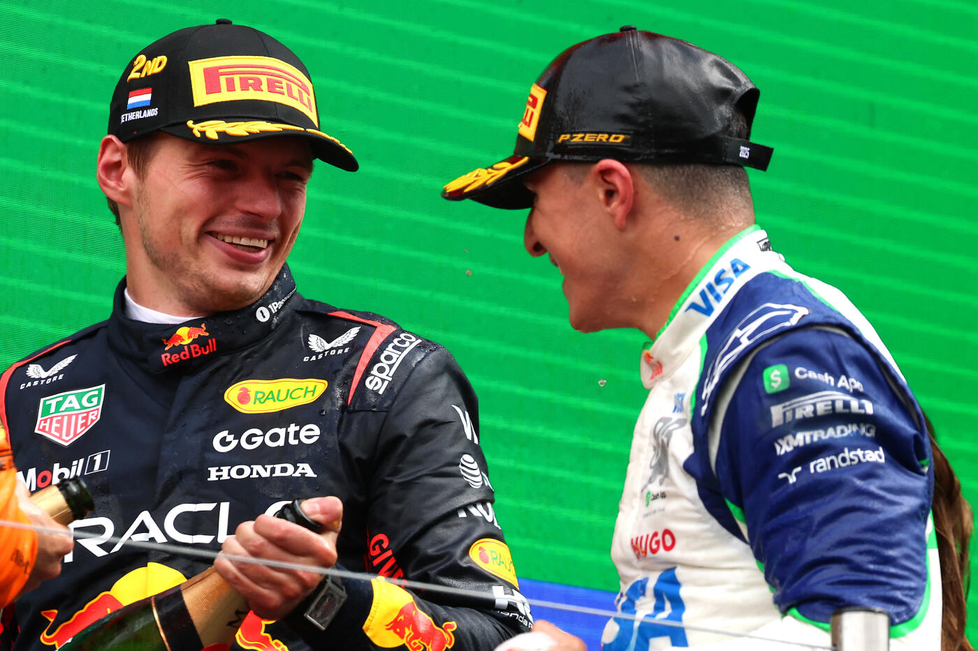 Max Verstappen Isack Hadjar podium race zondag Zandvoort 2025
