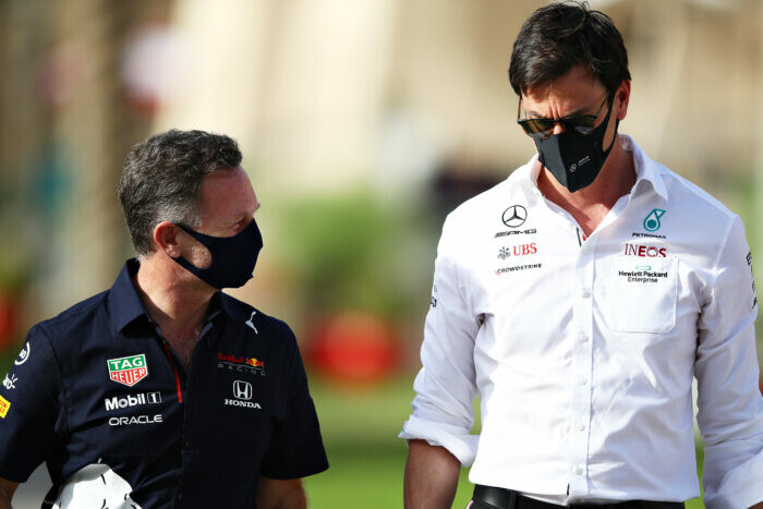 Christian Horner / Toto Wolff / Red Bull Racing / Mercedes / Bahrein / 2021