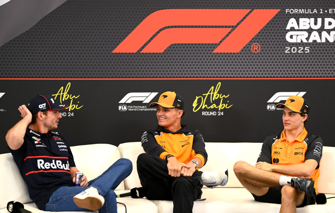 Max Verstappen, Lando Norris en Oscar Piastri - Persco F1 GP Abu Dhabi 2025