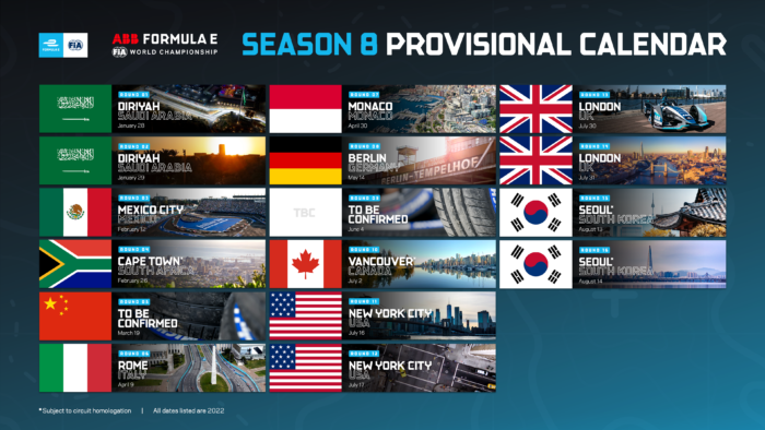 Formule E / kalender / 2021 / 2022