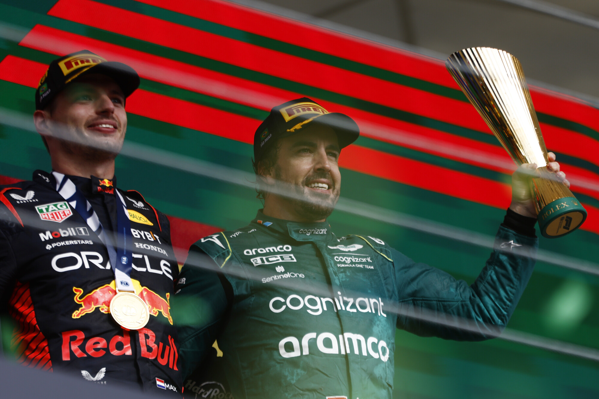 Verstappen en Alonso, Brazillie, 2023